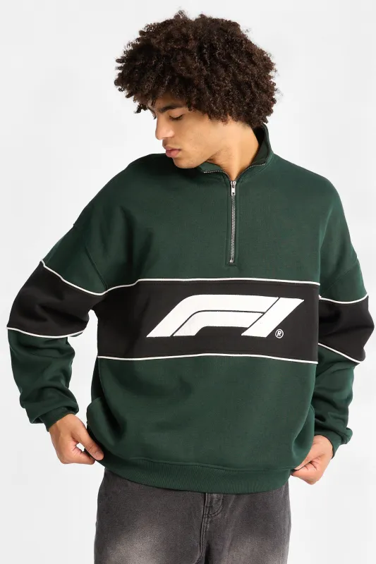 Formula 1 Colour Block Graphic Quarter-Zip Sweatshirt made by Bluenotes