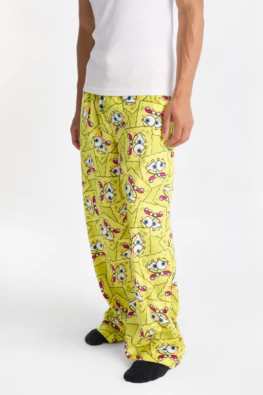 SpongeBob Faces Silky Fleece Pajama Pants made by Aeropostale