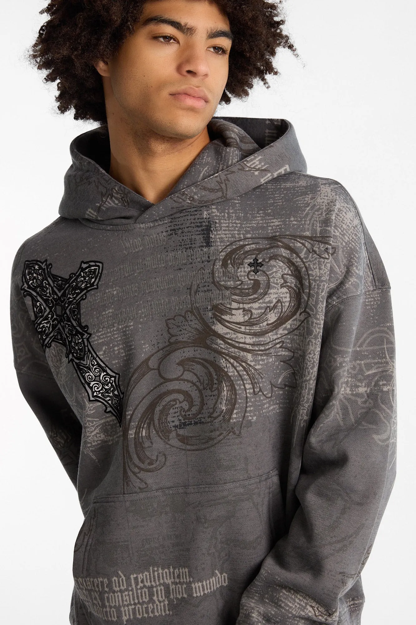 Arsenic Cross Graphic Washed Boxy Hoodie sold by Bluenotes product image thumbnail 2