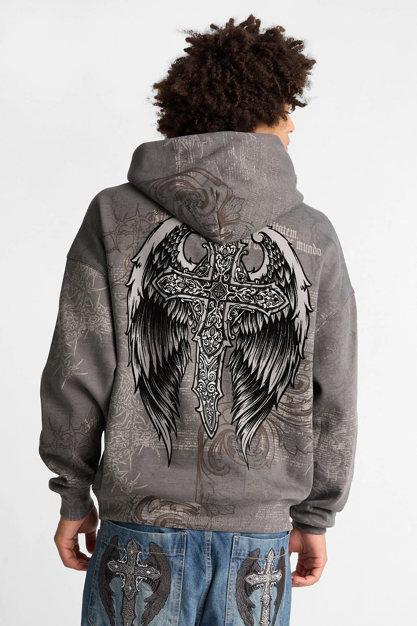 Arsenic Cross Graphic Washed Boxy Hoodie sold by Bluenotes product image thumbnail 3