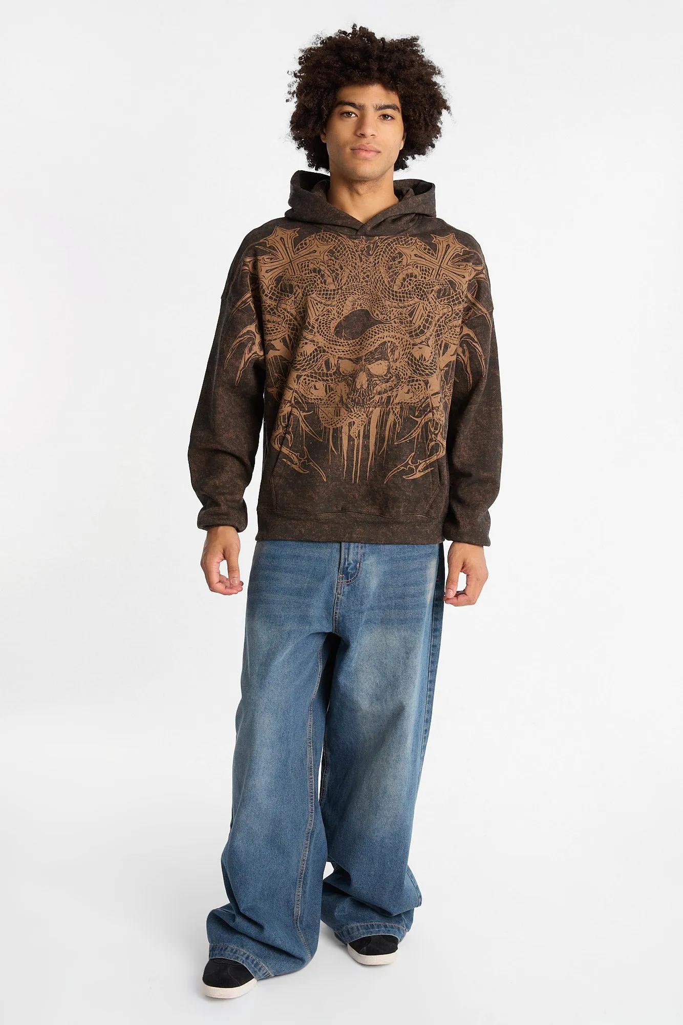 Arsenic Cobra Graphic Washed Boxy Hoodie sold by Bluenotes product image thumbnail 4