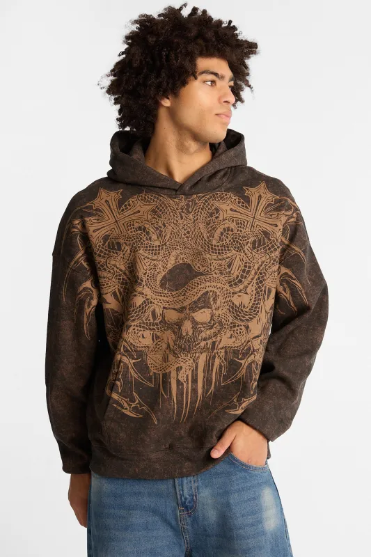 Arsenic Cobra Graphic Washed Boxy Hoodie made by Bluenotes