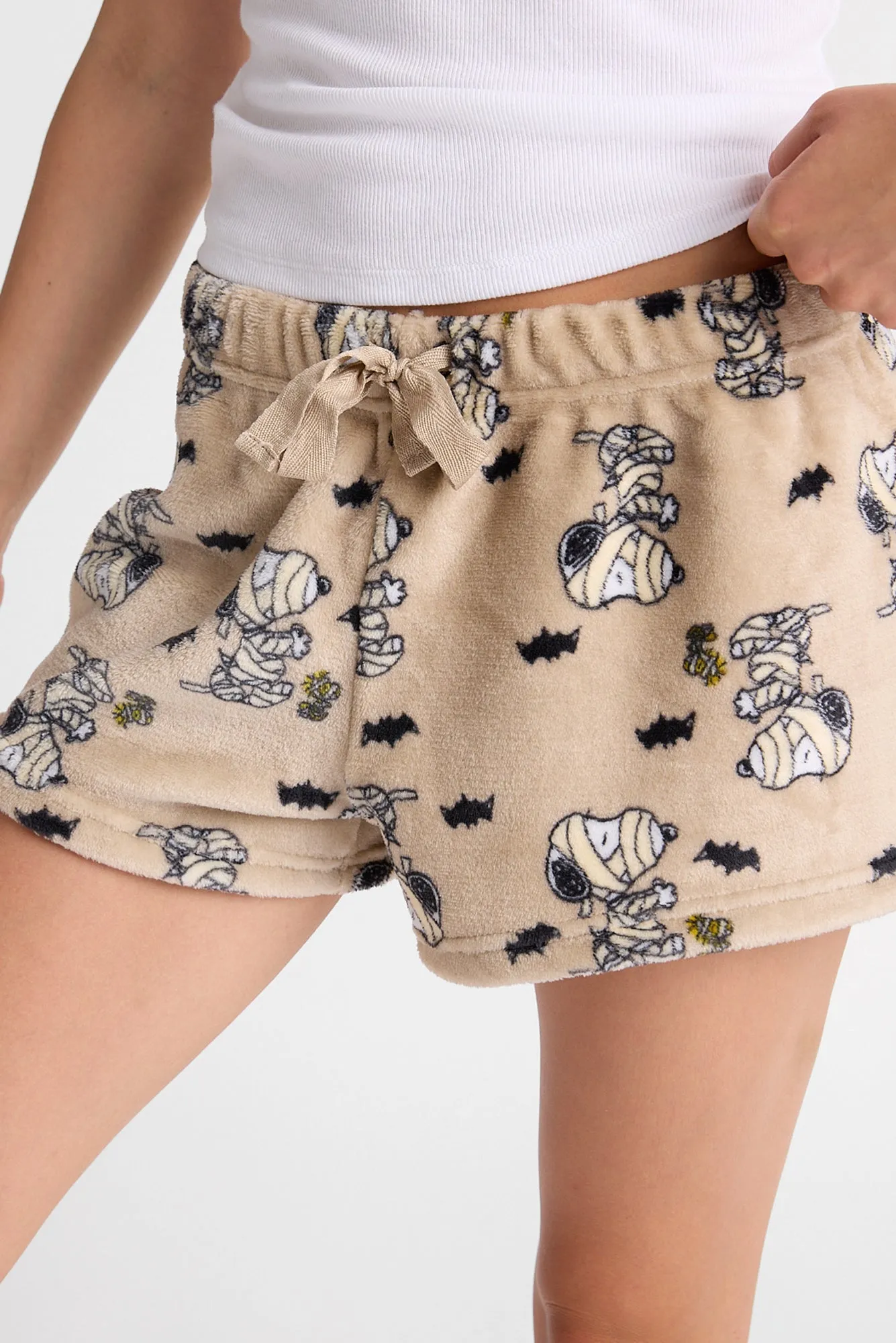 Peanuts Snoopy Mummy Plush Pajama Shorts sold by Bluenotes product image thumbnail 2