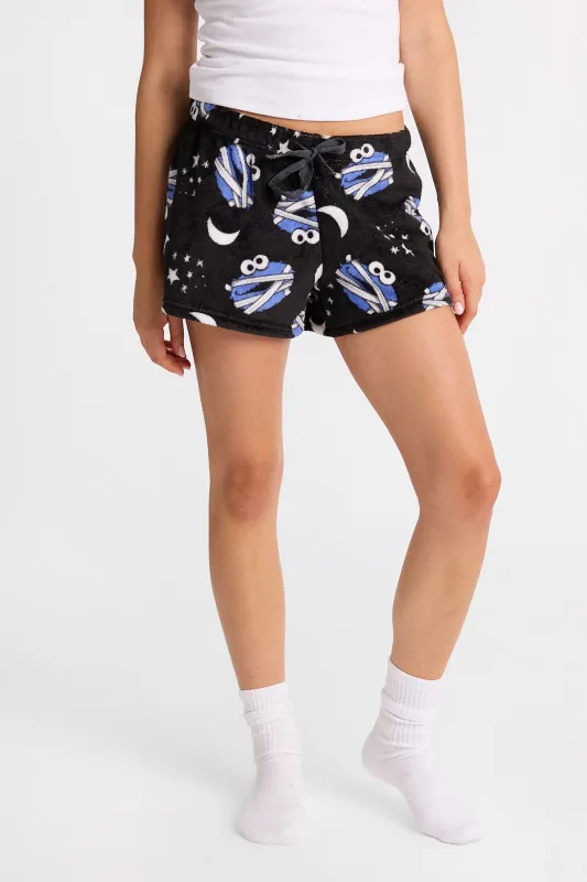 Cookie Monster Mummy Plush Pajama Shorts made by Bluenotes