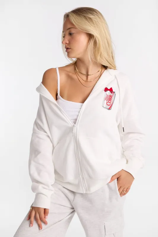 Diet Coca-Cola Graphic Oversized Zip-Up Hoodie made by Bluenotes