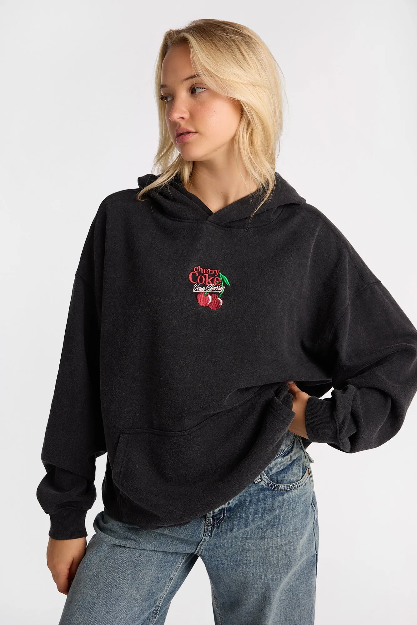 Cherry Coca-Cola Graphic Washed Boyfriend Hoodie sold by Bluenotes product image thumbnail 3