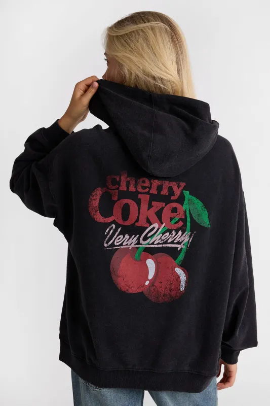 Cherry Coca-Cola Graphic Washed Boyfriend Hoodie made by Bluenotes