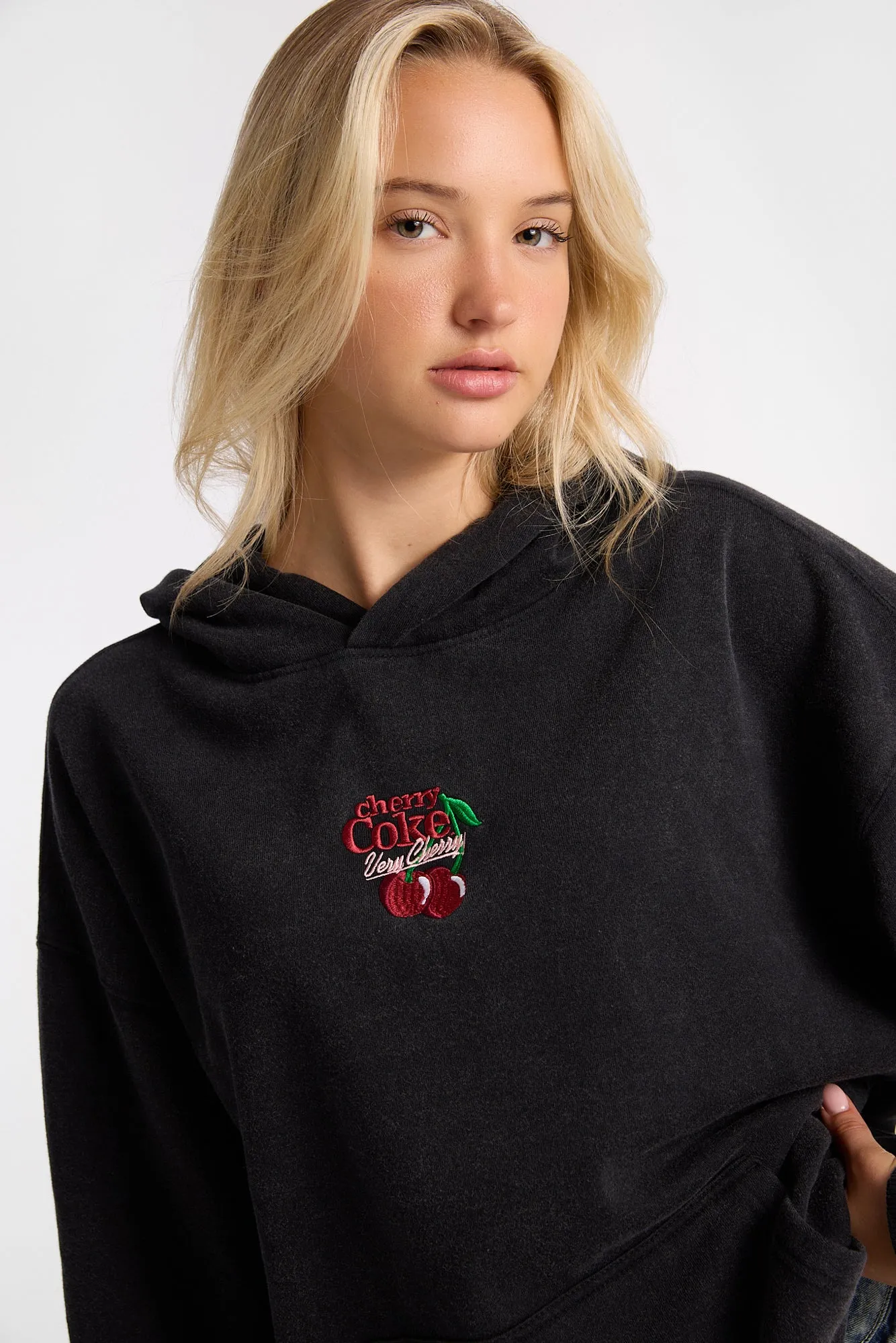 Cherry Coca-Cola Graphic Washed Boyfriend Hoodie sold by Bluenotes product image thumbnail 2
