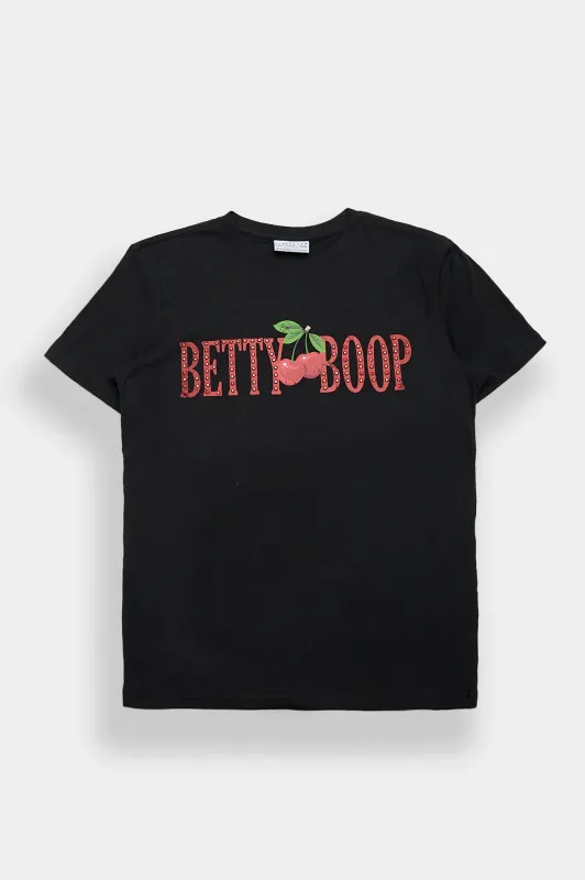 Betty Boop Cherry Graphic Super Soft Boyfriend Tee made by Aeropostale