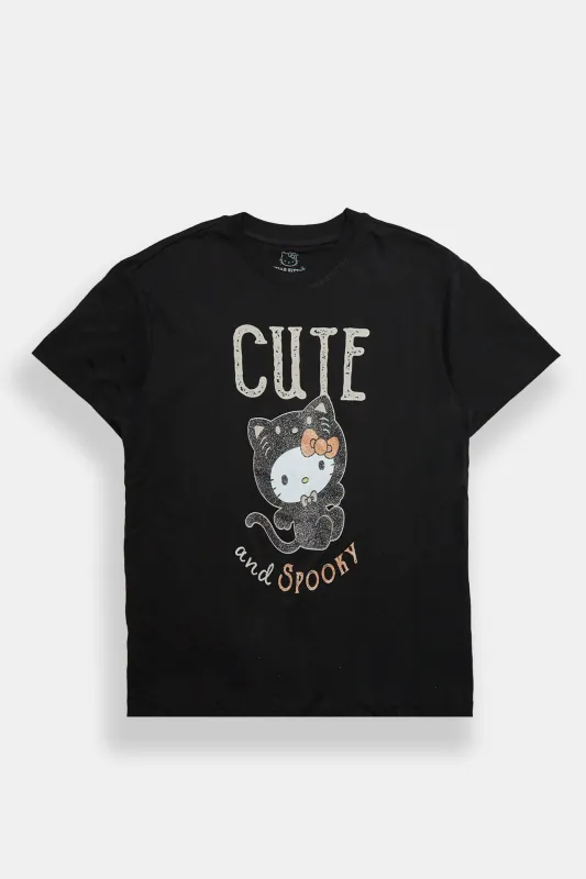 Hello Kitty Spooky Graphic Boyfriend Tee made by Bluenotes