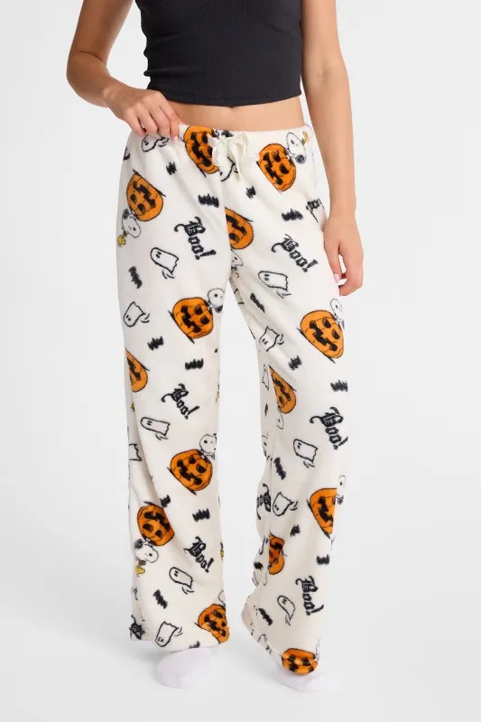 Peanuts Snoopy Ghost Plush Pajama Pants made by Bluenotes
