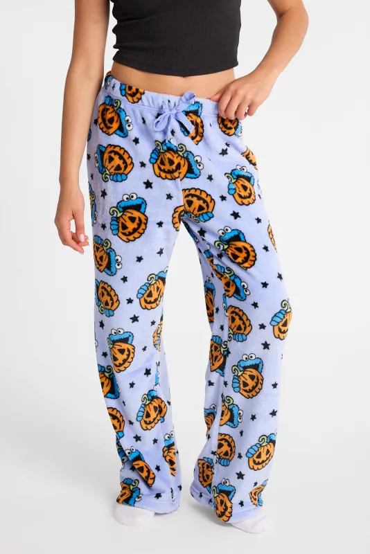 Cookie Monster Pumpkin Plush Pajama Pants made by Bluenotes