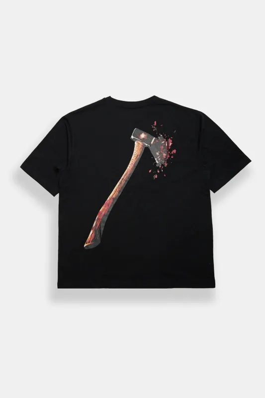 Friday The 13th Axe Graphic Oversized Tee made by Bluenotes