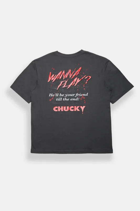 Chucky Wanna Play Graphic Oversized Tee made by Bluenotes