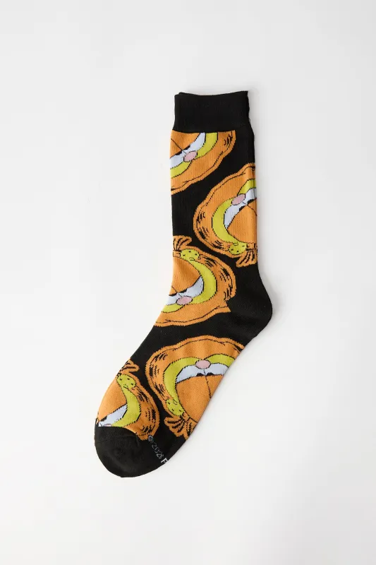Garfield Printed Jacquard Crew Socks made by Bluenotes