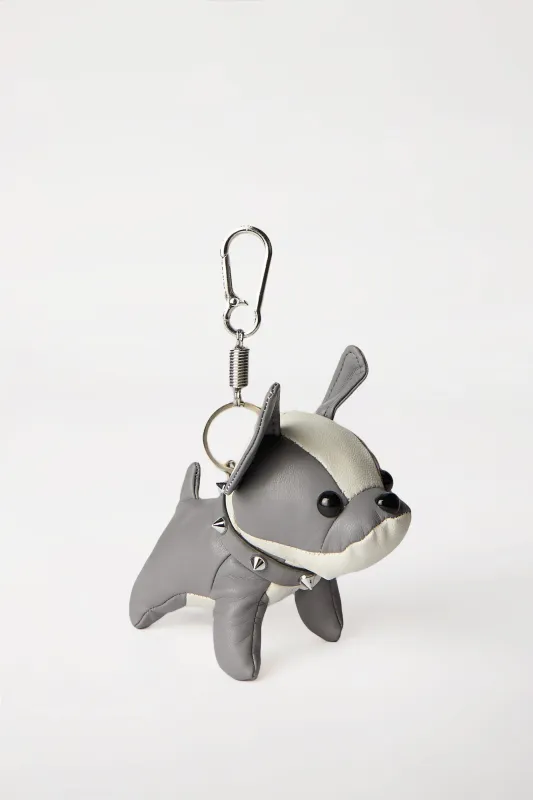 Plush Studded Dog Keychain made by Bluenotes