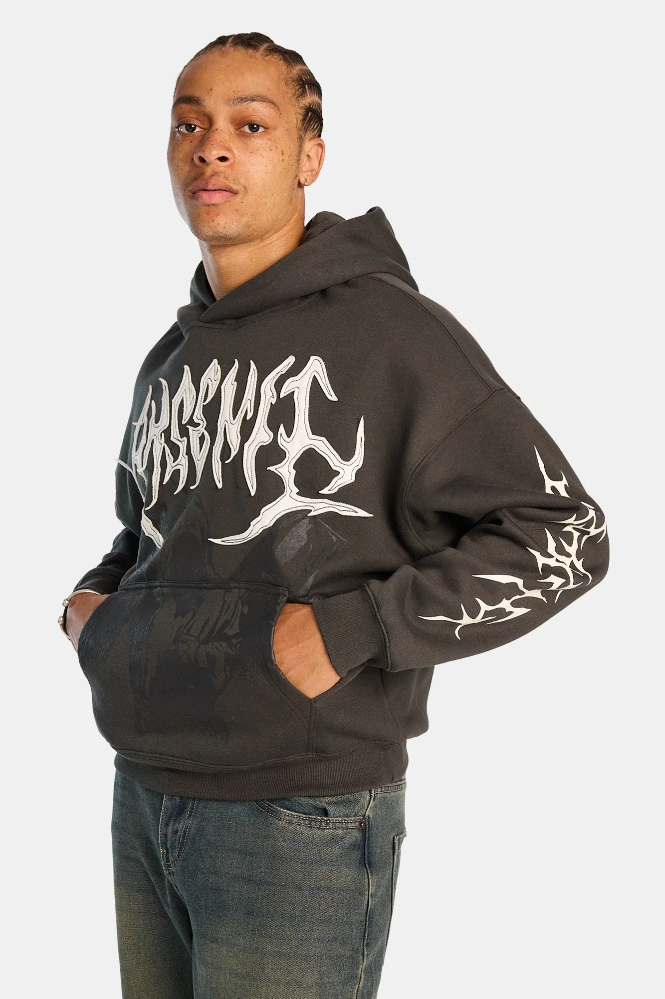 Arsenic Grim Reaper Graphic Boxy Hoodie sold by Bluenotes