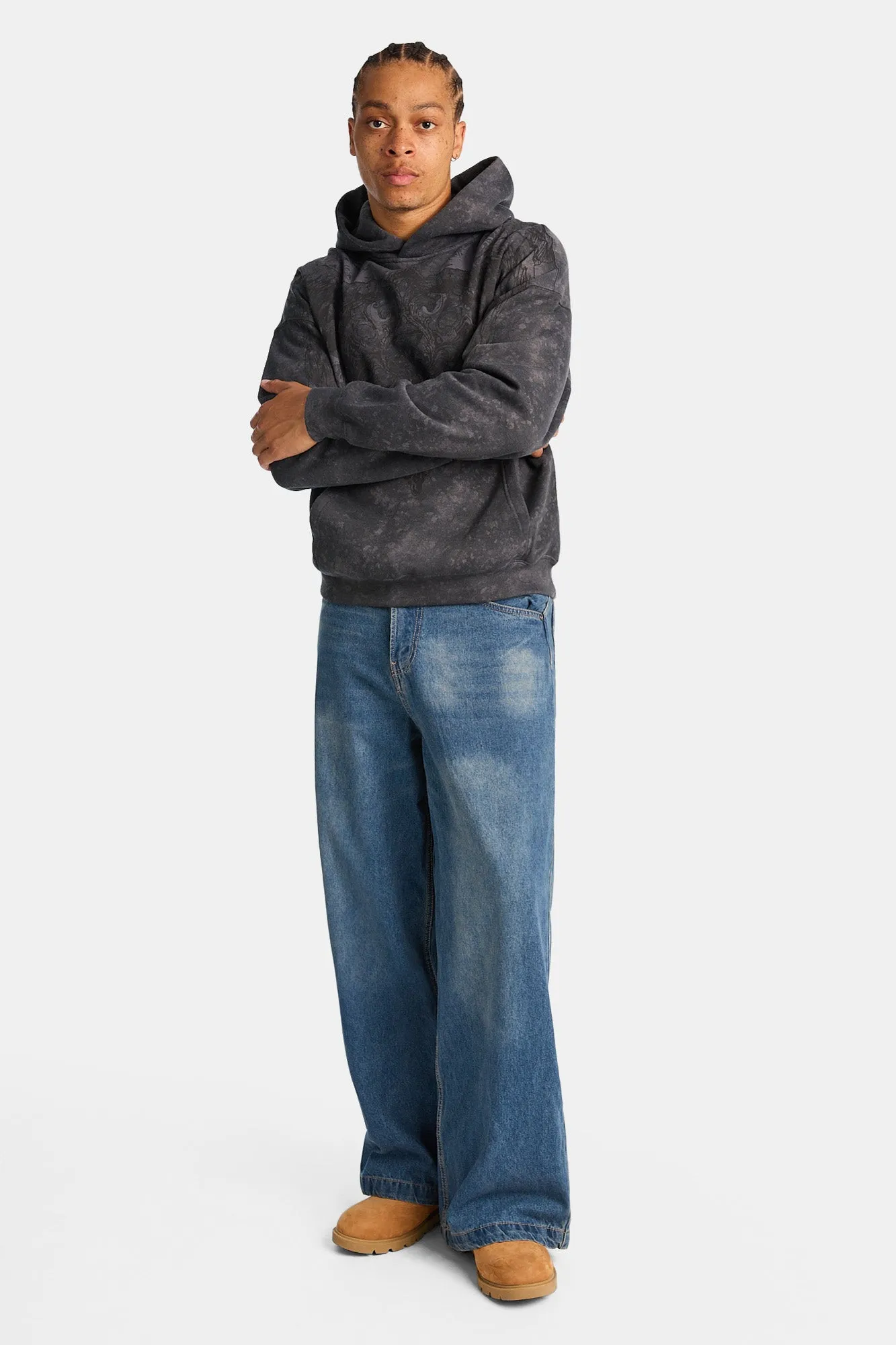 Arsenic Cross Graphic Washed Boxy Hoodie sold by Bluenotes product image thumbnail 4