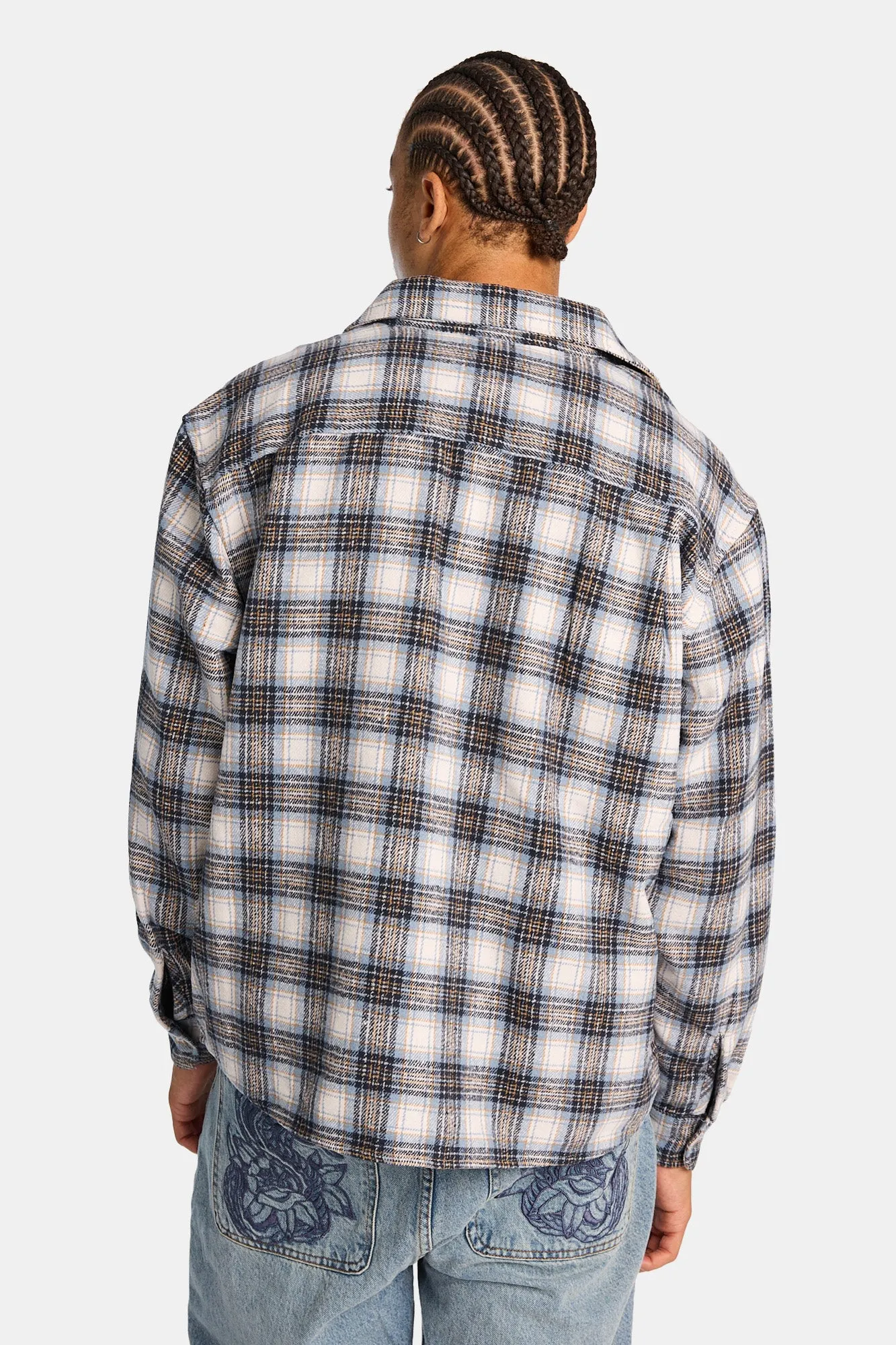 Cotton Flannel Plaid Button-Up Relaxed Shirt sold by Bluenotes product image thumbnail 3