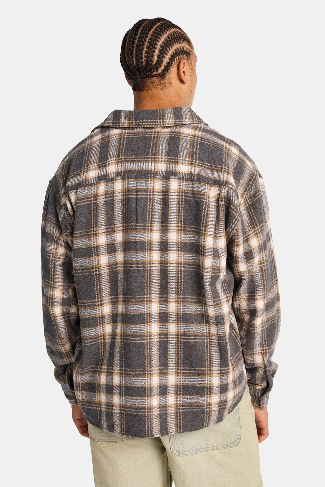 Cotton Flannel Plaid Button-Up Relaxed Shirt sold by Bluenotes product image thumbnail 3