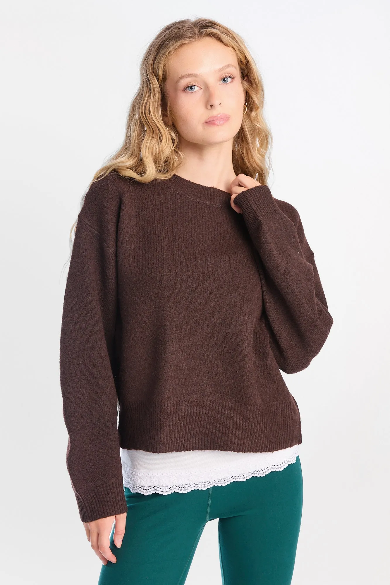 Flat Knit Crew Neck Sweater sold by Bluenotes product image thumbnail 2
