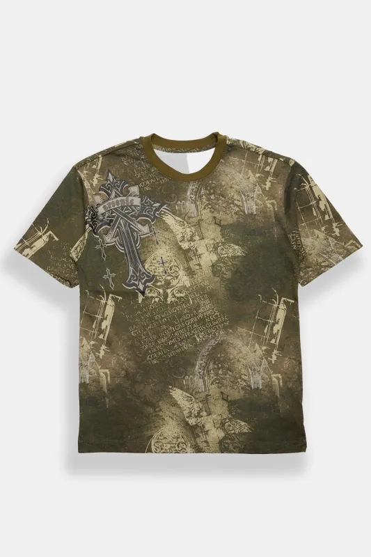 Arsenic Winged Skull Cross Graphic Tee made by Bluenotes