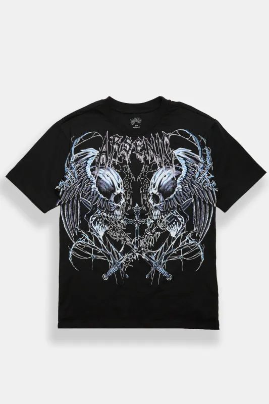 Arsenic Winged Skulls Graphic Tee made by Bluenotes
