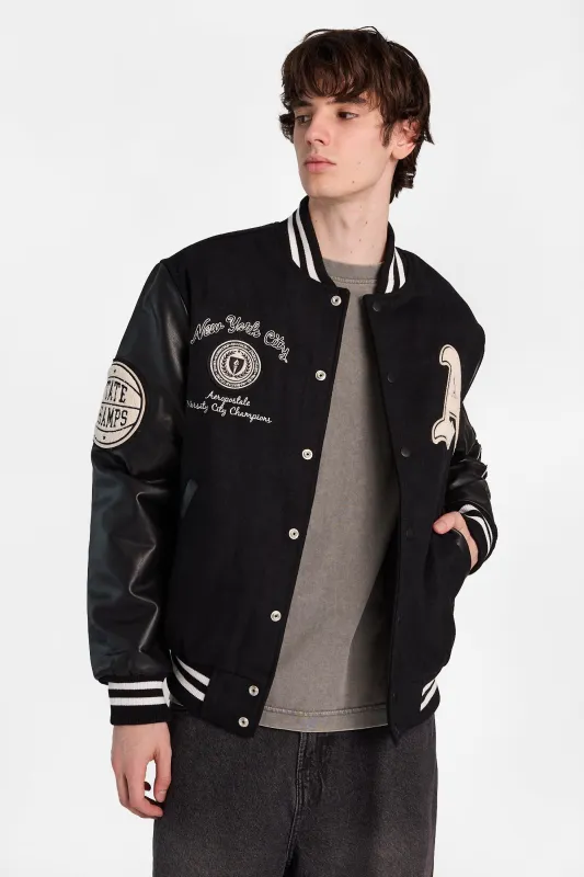 AERO Patch Graphic Varsity Jacket made by Aeropostale