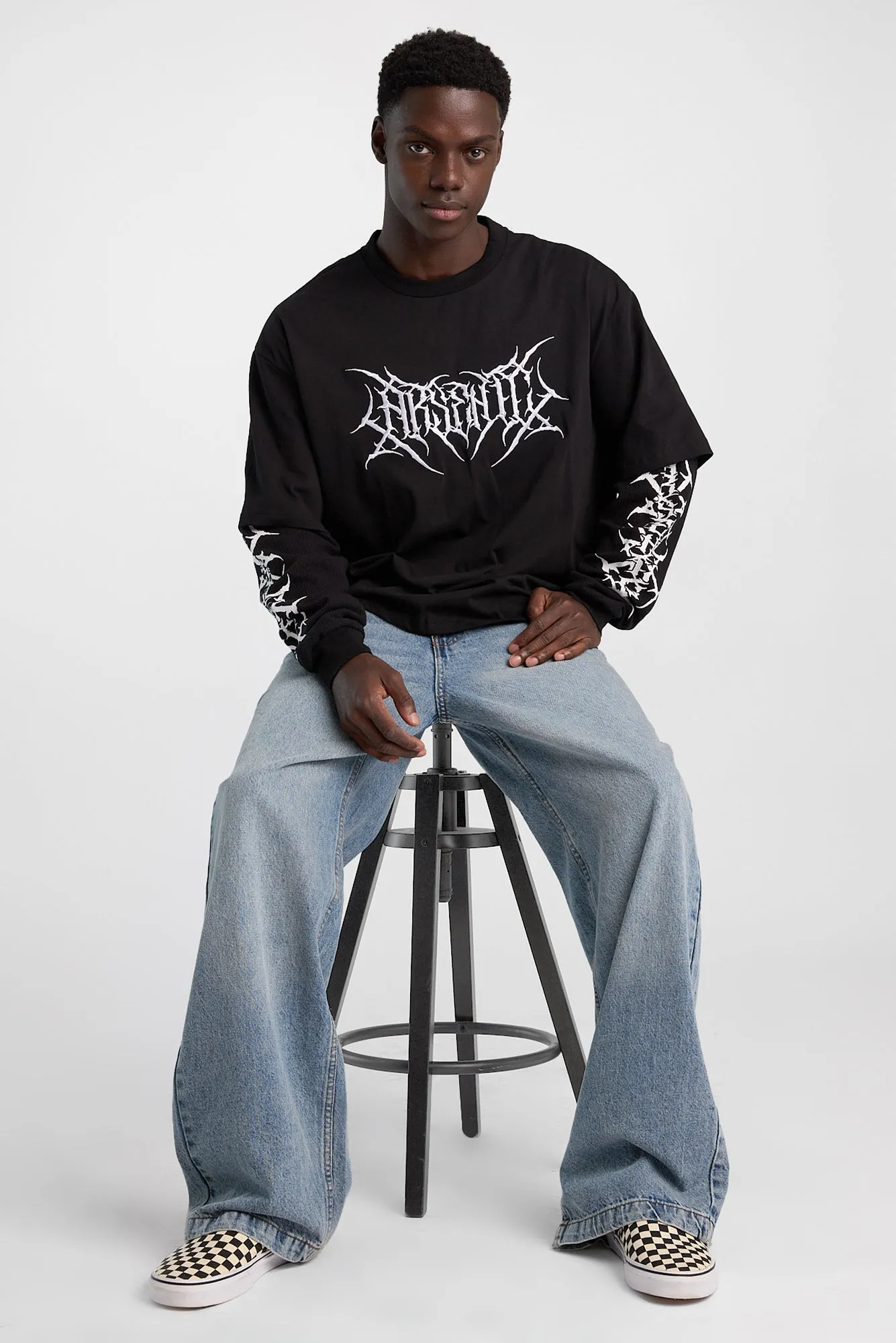Arsenic Logo Graphic Waffle Knit Layered Twofer Tee sold by Bluenotes product image thumbnail 5