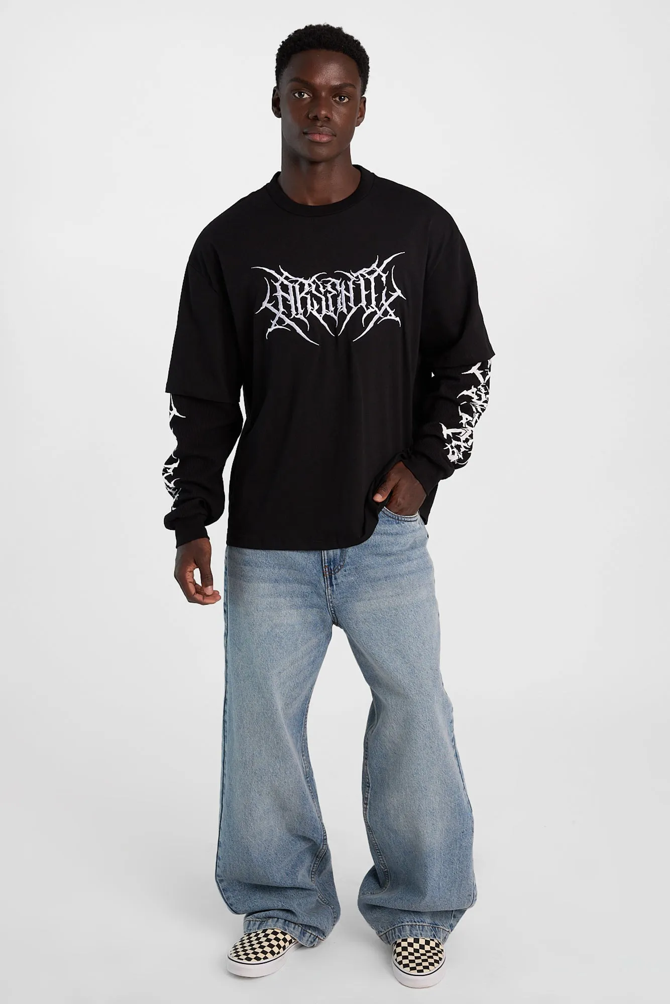 Arsenic Logo Graphic Waffle Knit Layered Twofer Tee sold by Bluenotes product image thumbnail 4