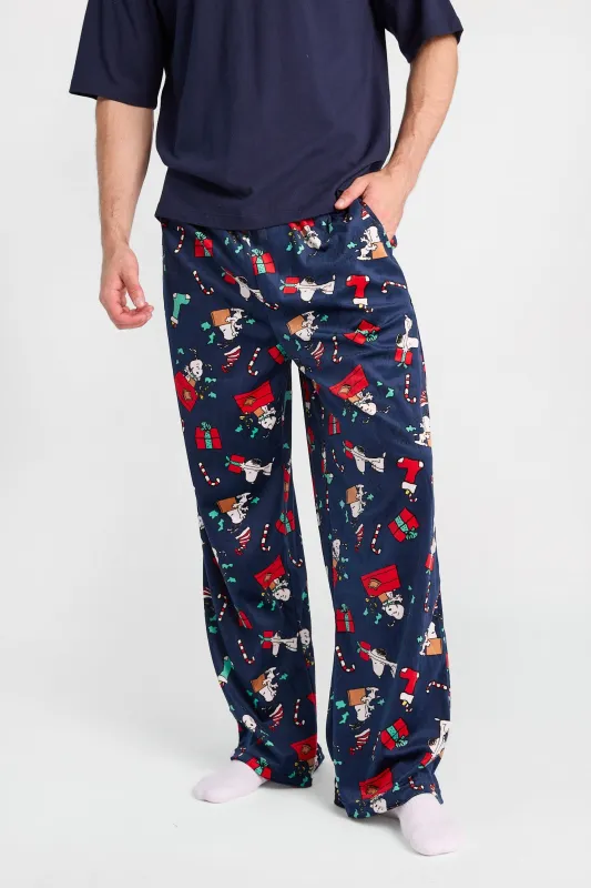 Peanuts Snoopy Stocking Print Pajama Pants made by Bluenotes