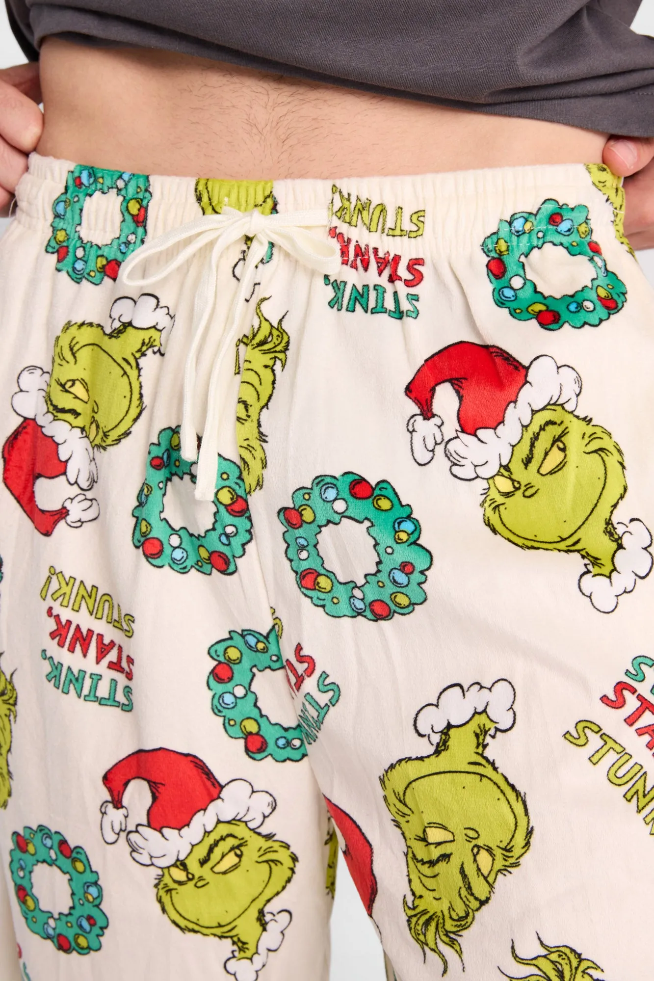 The Grinch Stink Stank Stunk Print Pajama Pants sold by Bluenotes product image thumbnail 2