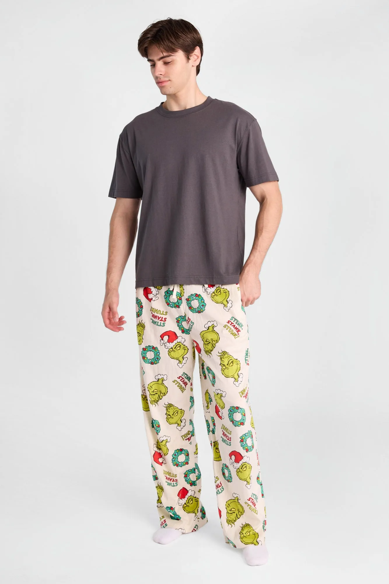 The Grinch Stink Stank Stunk Print Pajama Pants sold by Bluenotes product image thumbnail 4