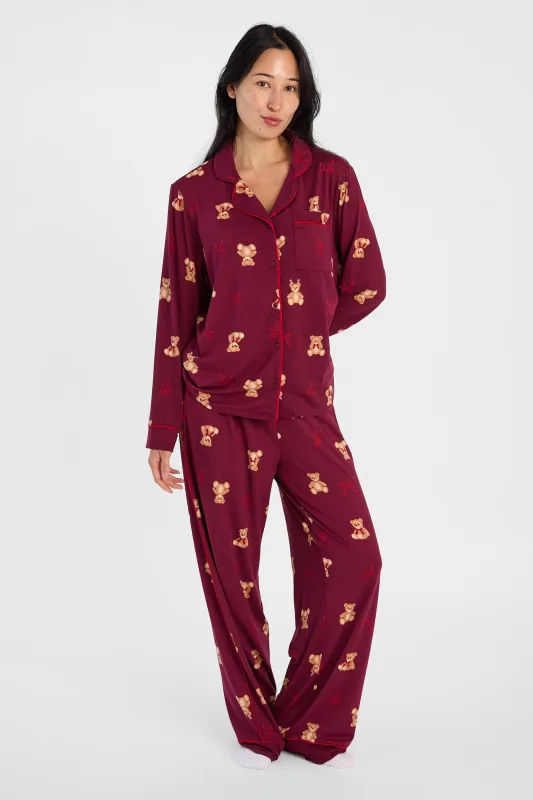 Holiday Graphic Super Soft Pajama Dad Shirt & Pants 2-Piece Set made by Aeropostale
