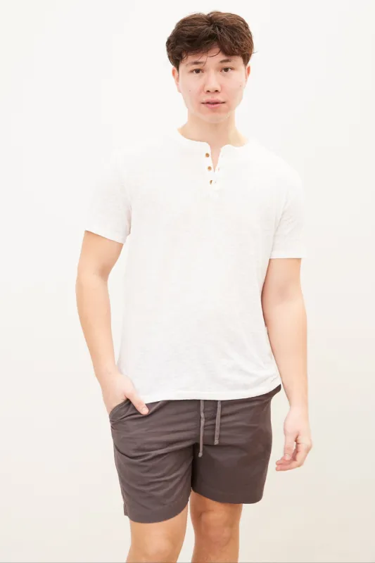 Linen Henley Tee sold by Bluenotes