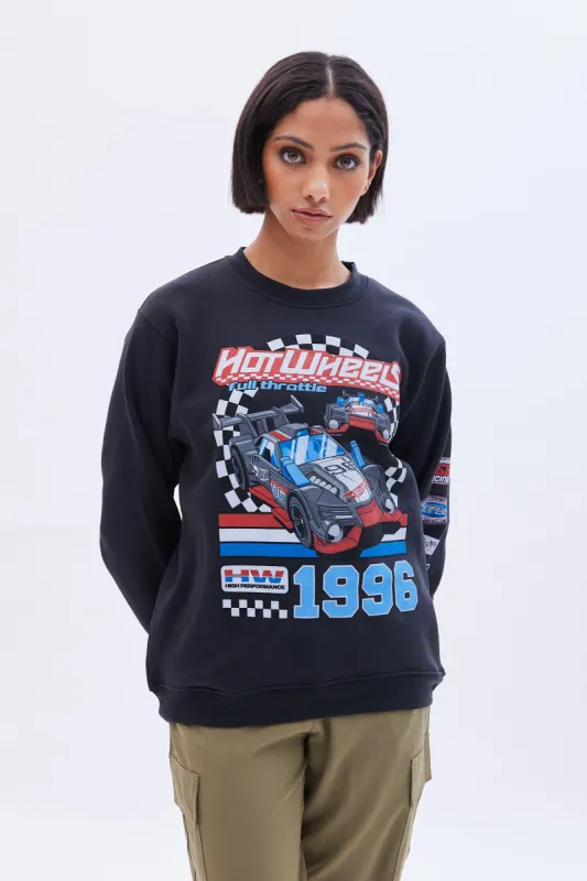 Hot Wheels Graphic Crew Neck Oversized Sweatshirt sold by Bluenotes