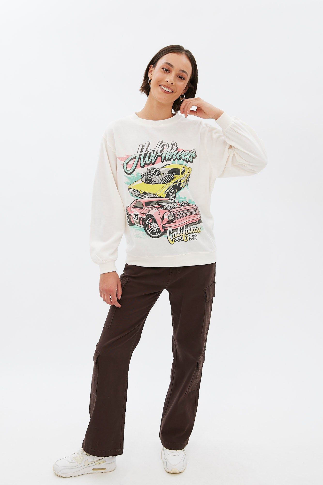 Hot Wheels Graphic Oversized Crew Neck Sweatshirt sold by Bluenotes product image thumbnail 2