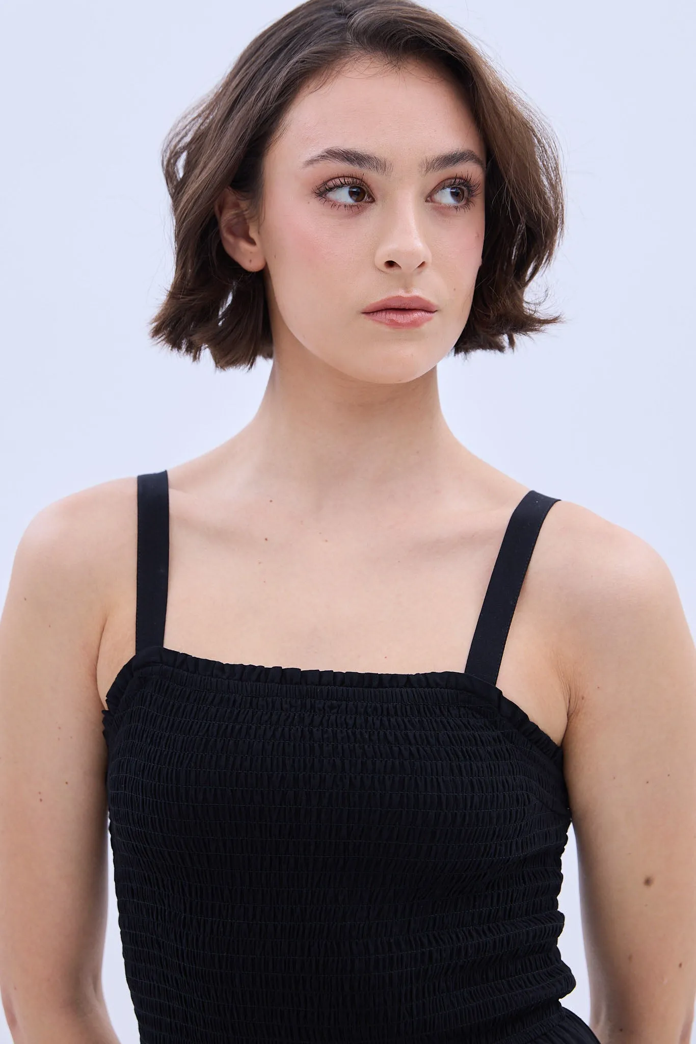 Square Neck Sleeveless Smocked Jumpsuit sold by Bluenotes product image thumbnail 3