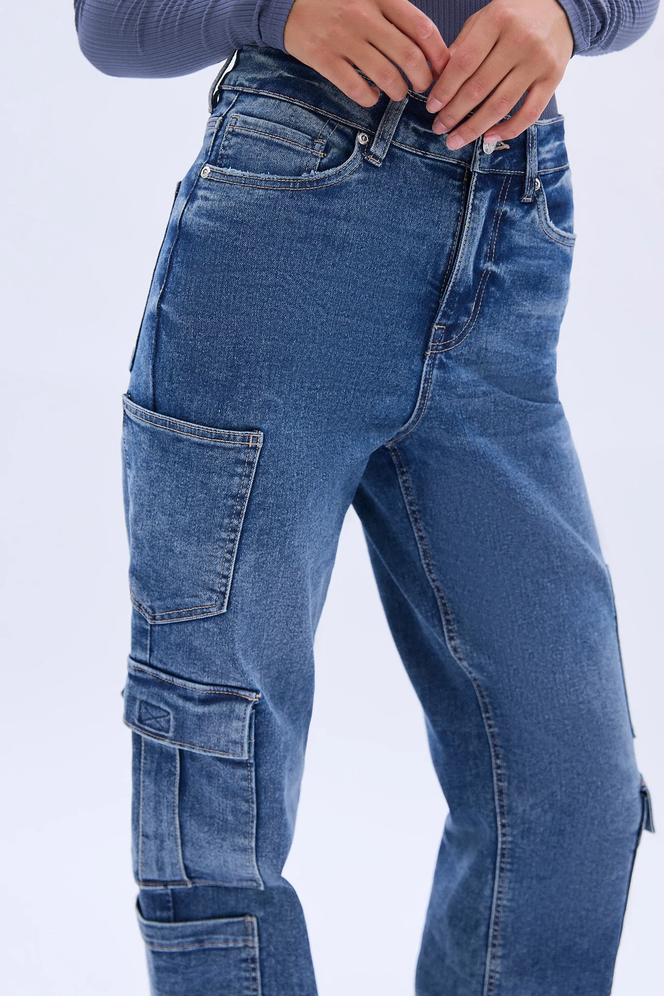 High Rise Cargo Baggy Straight Jean sold by Bluenotes product image thumbnail 3