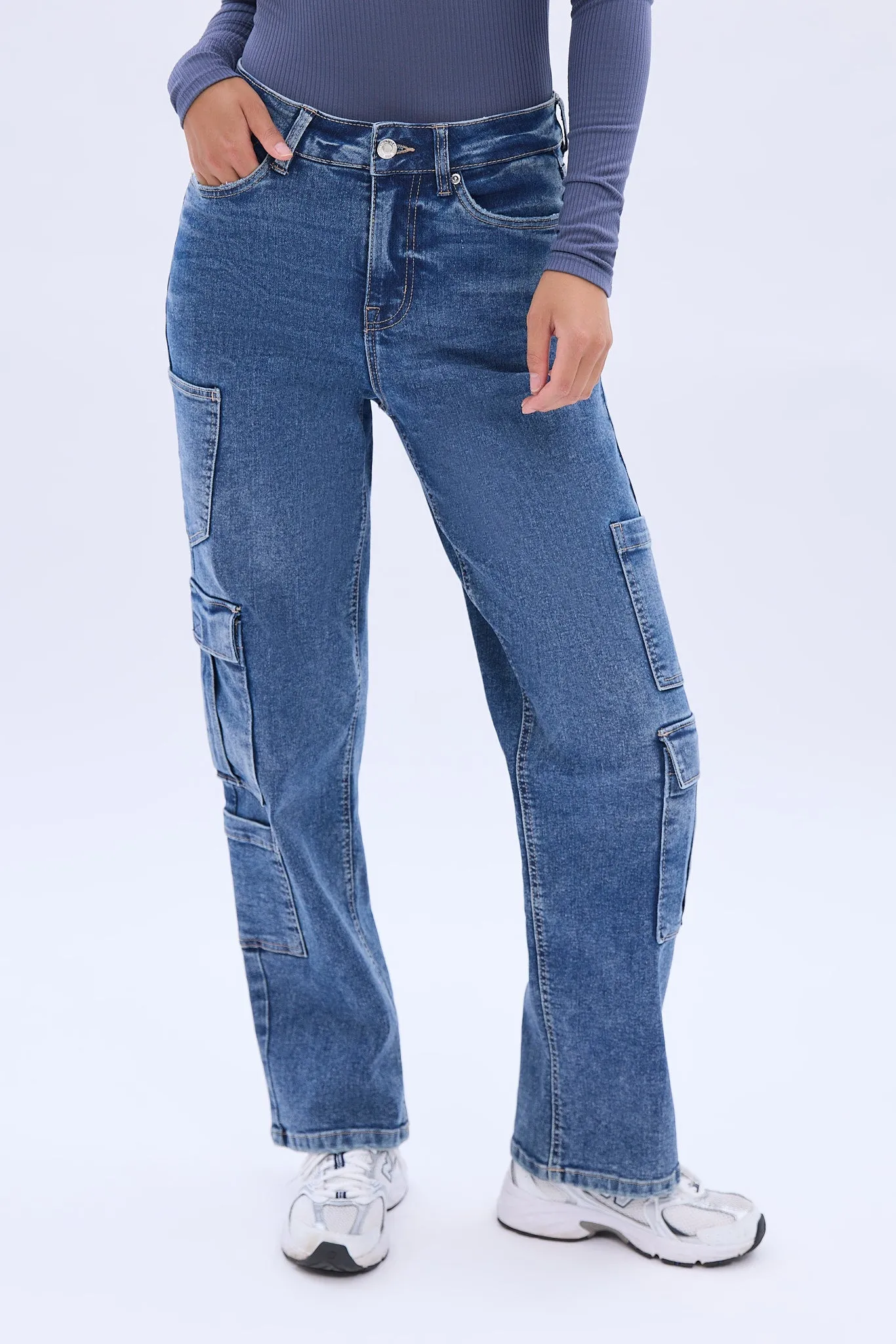 High Rise Cargo Baggy Straight Jean sold by Bluenotes