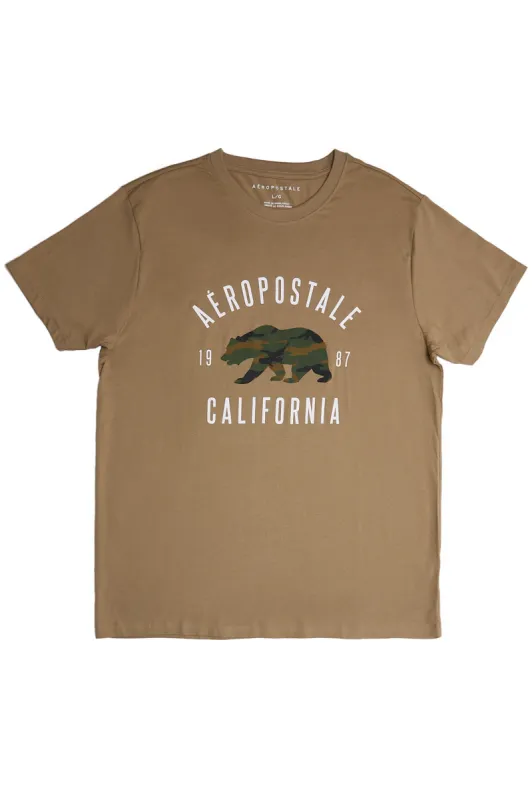 AERO Camouflage Bear California Graphic Tee sold by Bluenotes