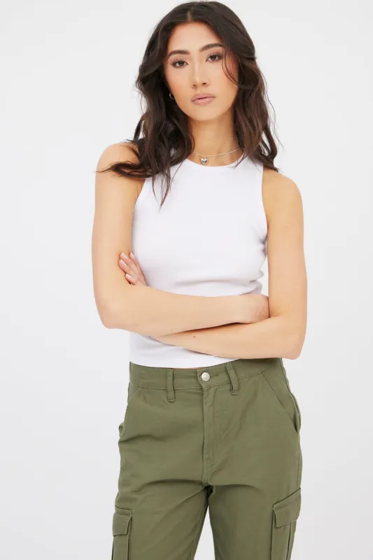 AERO Ribbed High Neck Tank Top sold by Bluenotes