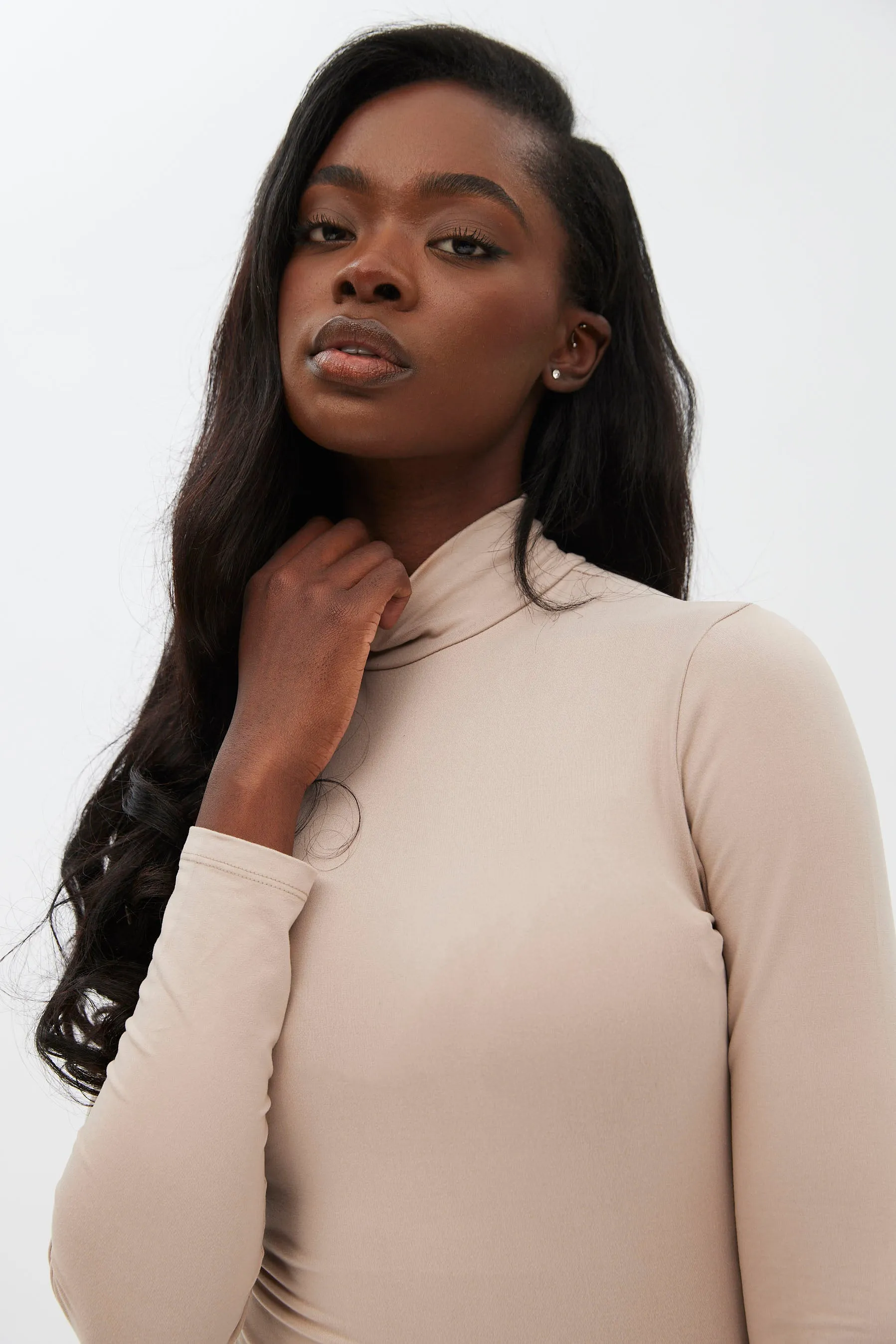 Super Soft Mock Neck Long Sleeve Bodysuit sold by Bluenotes product image thumbnail 3