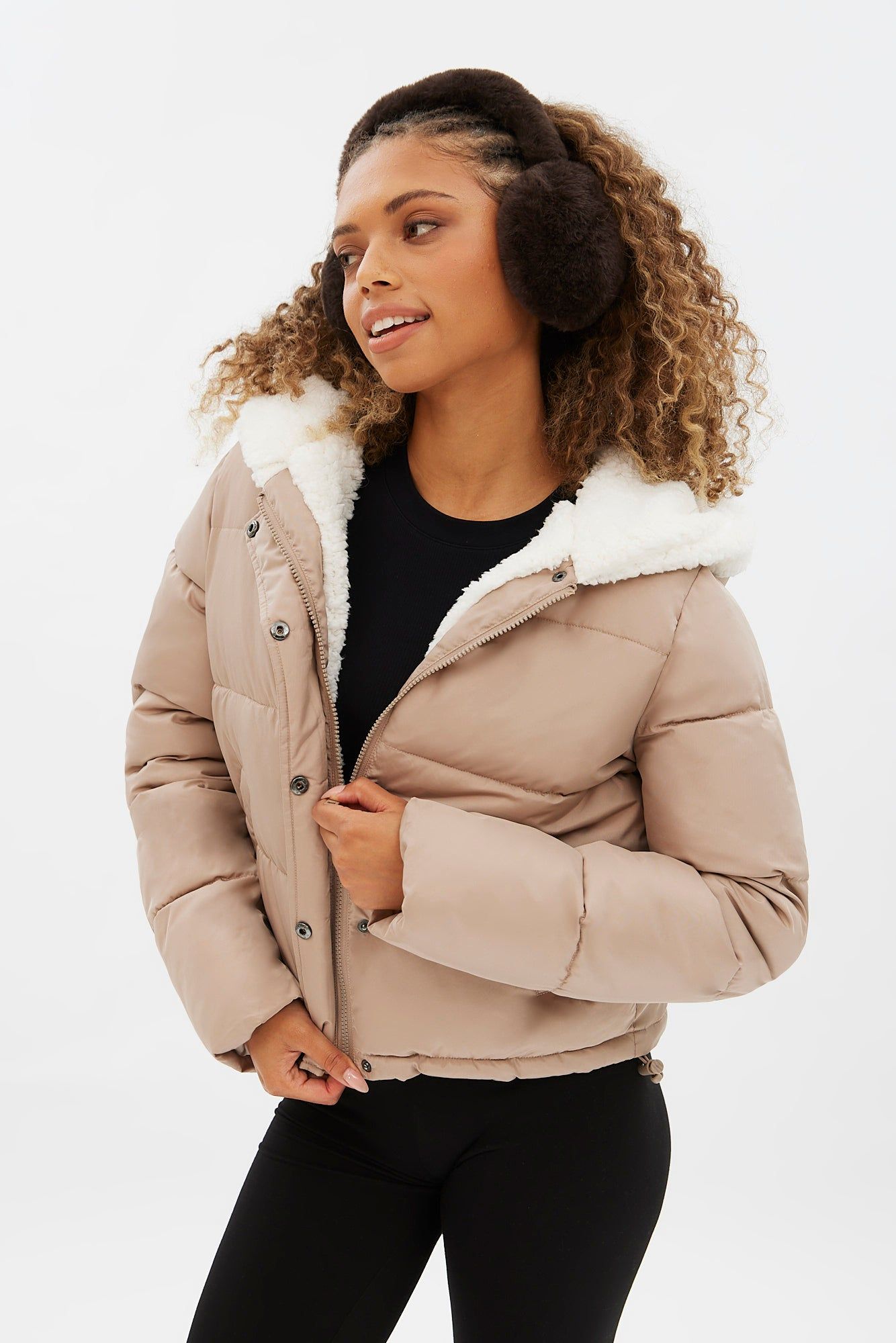 Sherpa-Lined Hooded Puffer Jacket sold by Bluenotes product image thumbnail 5