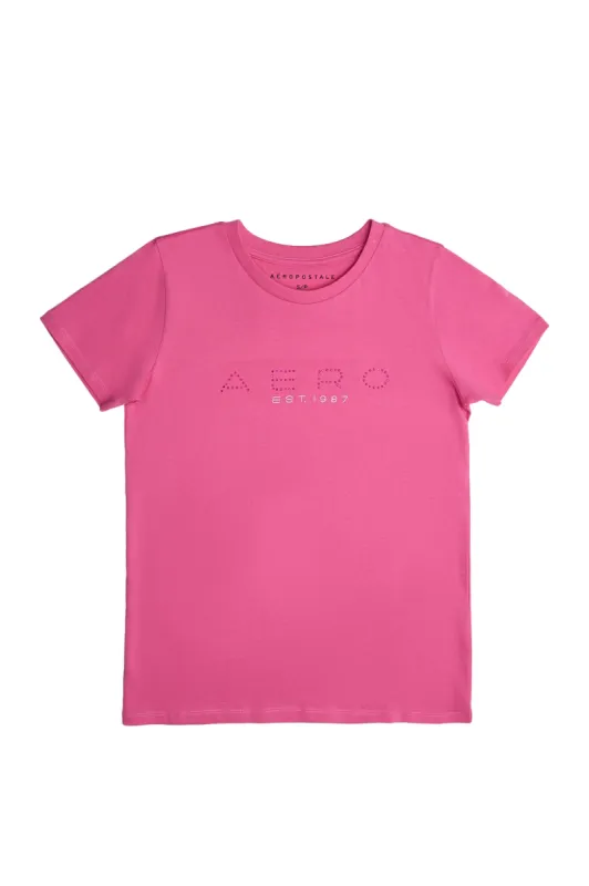 AERO Rhinestones Applique Graphic Classic Tee sold by Bluenotes