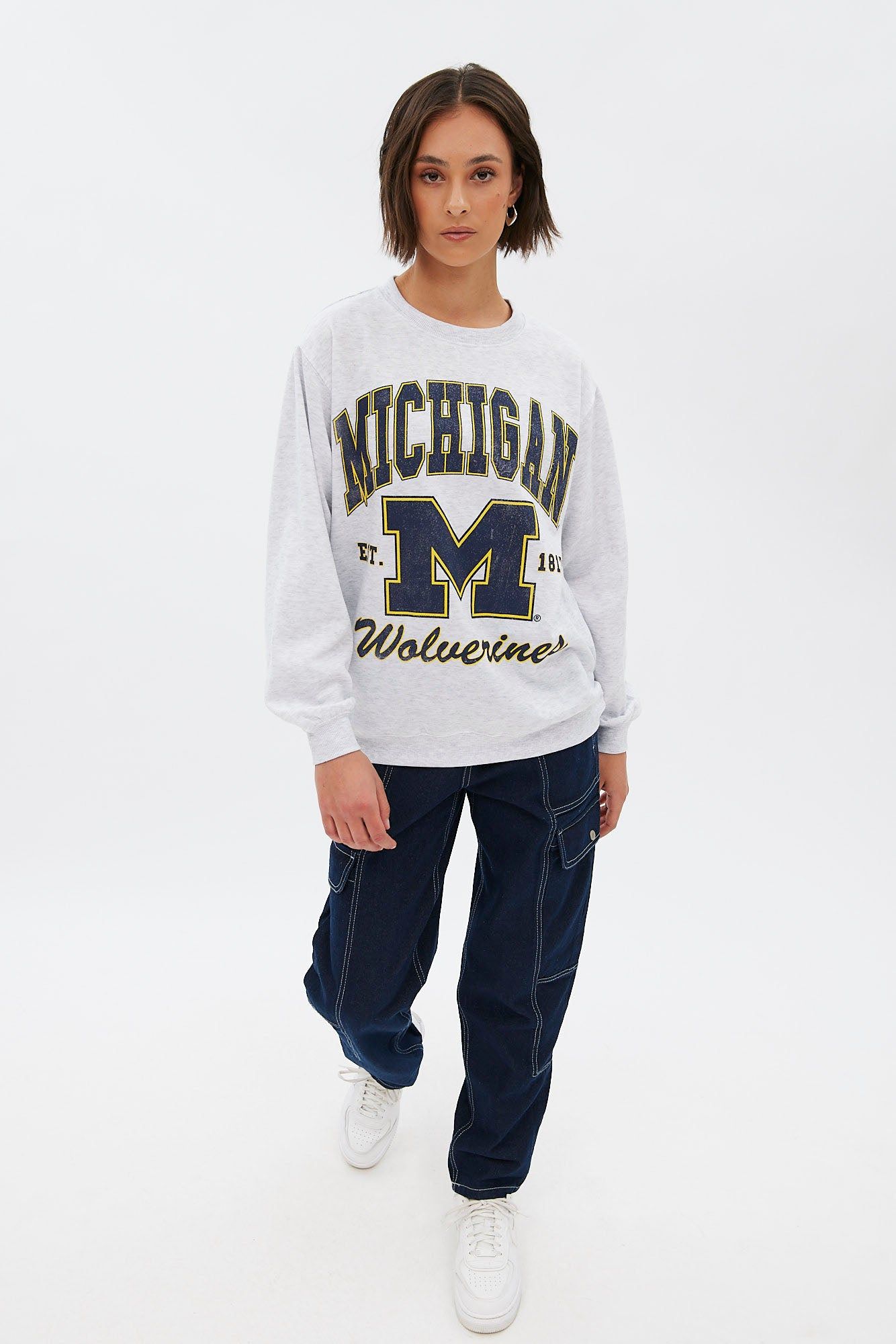 Michigan Graphic Oversized Crew Neck Sweatshirt sold by Bluenotes product image thumbnail 2
