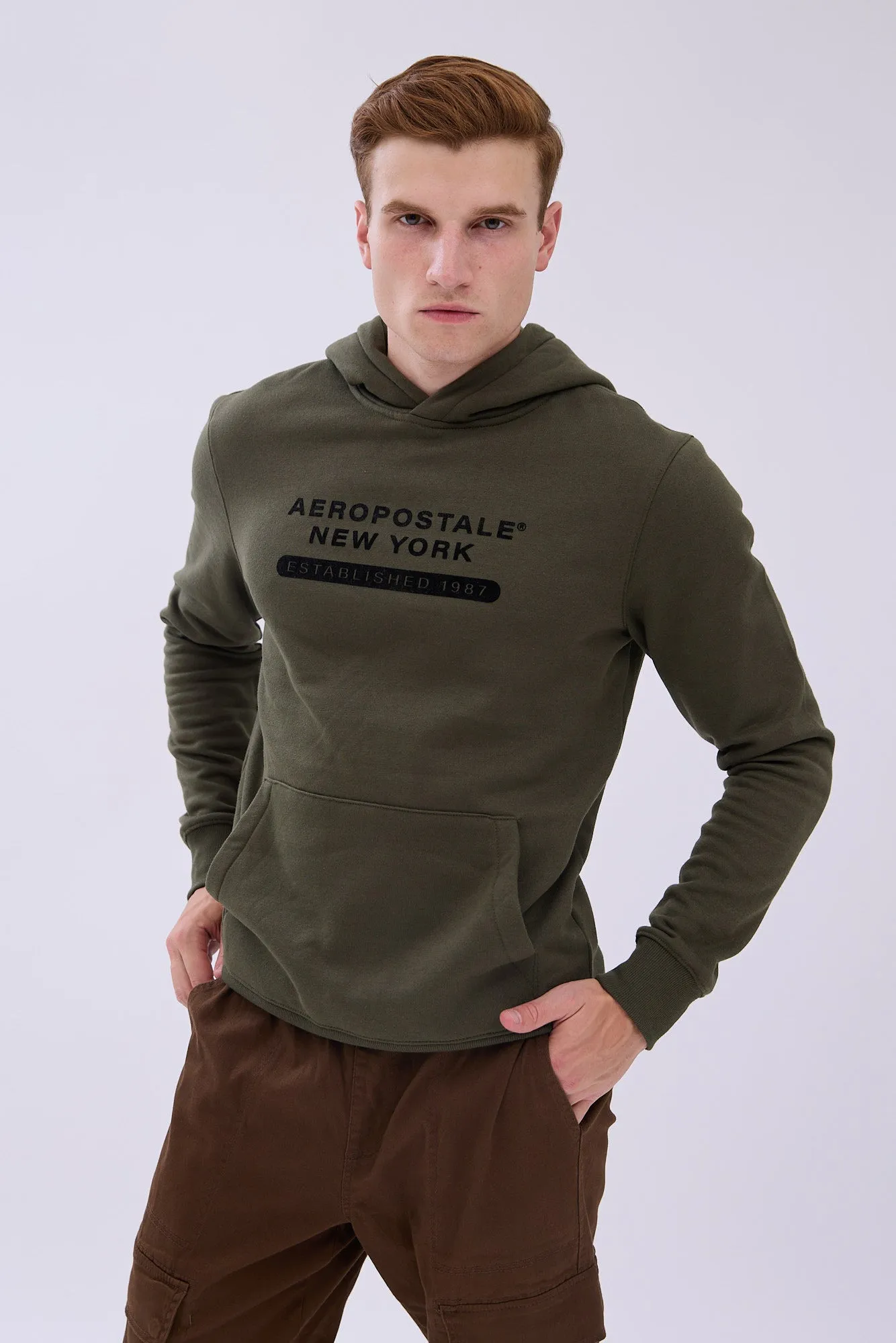 AERO New York Flocked Graphic Hoodie sold by Bluenotes