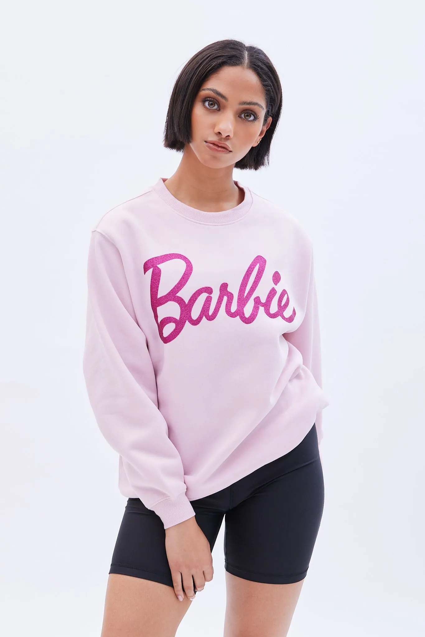 Barbie Graphic Crew Neck Oversized Sweatshirt sold by Bluenotes