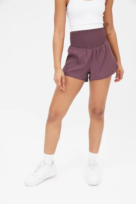 Mid Rise Smocked Running Short sold by Bluenotes