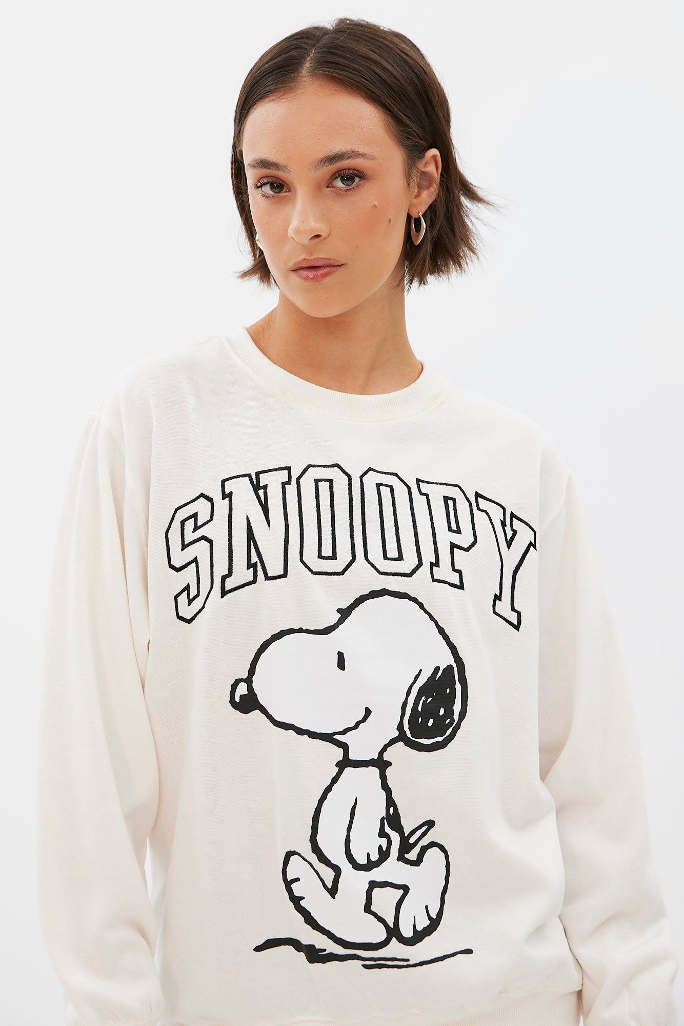 Snoopy Graphic Oversized Crew Neck Sweatshirt sold by Bluenotes product image thumbnail 3